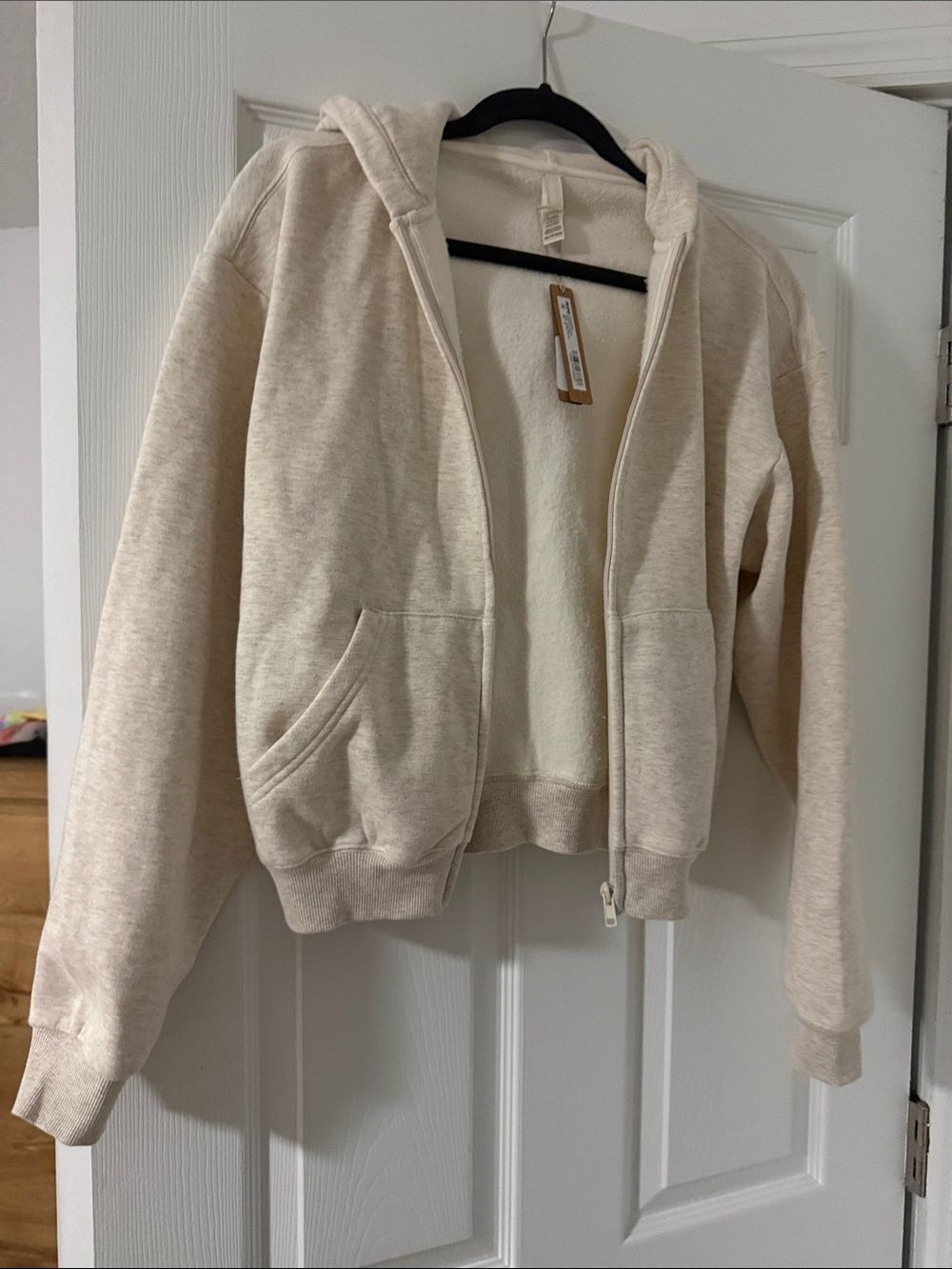 SKIMS - Size XS Cozy Zip-Up Hooded Sweatshirt in Oatmeal - NWT